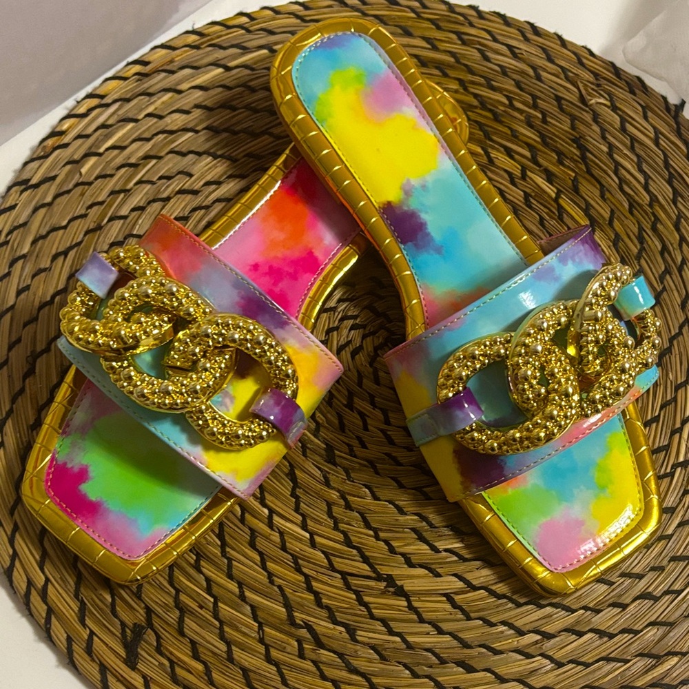 Colorful Chain Slide Sandals